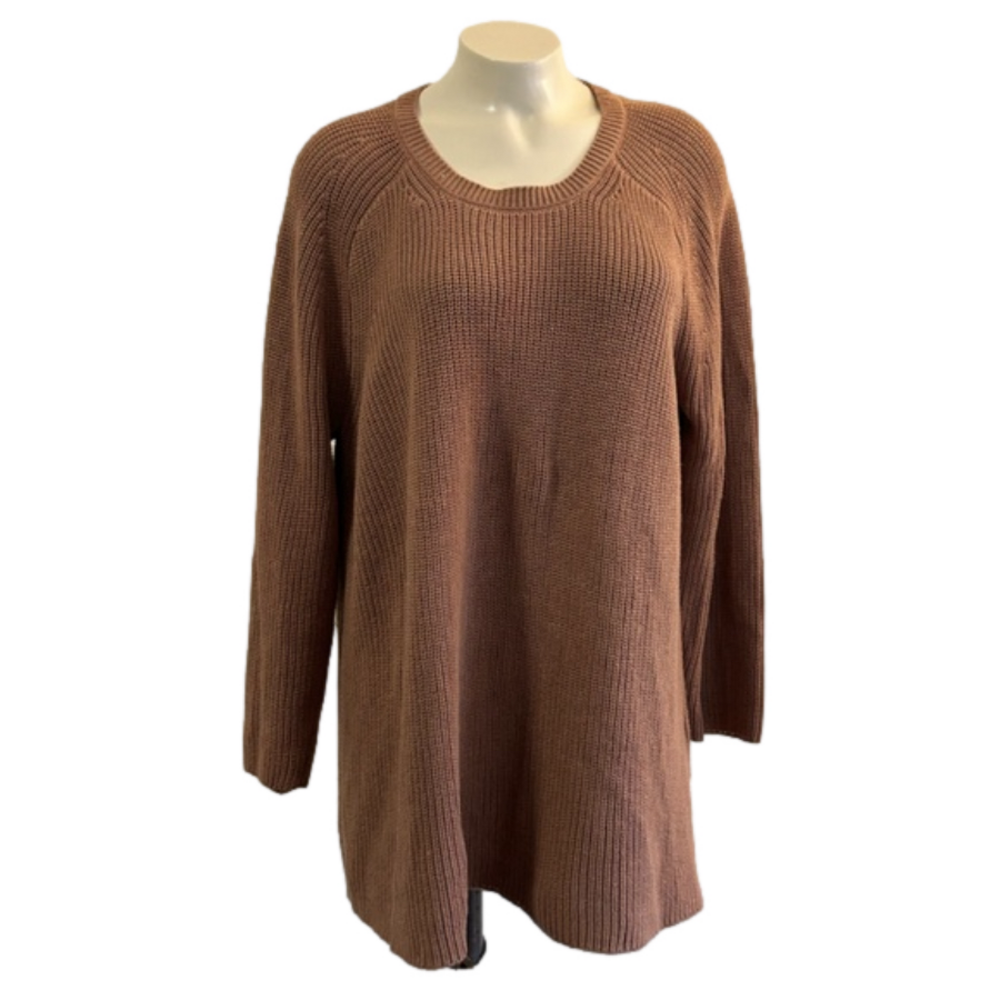 EILEEN FISHER Organic cotton blend rusty brown sweater XL ( oversized)